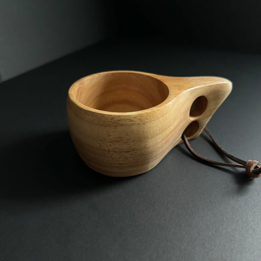 Hand Carved Wood Coffee Mug