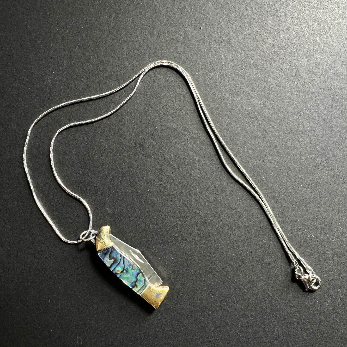 Mother of Pearl Gold and Silver Knife Necklace