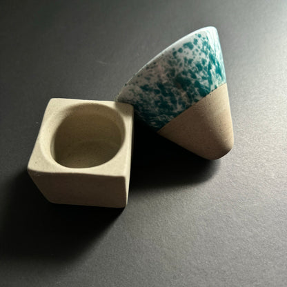 Handmade Ceramic Cone Espresso Cup with Base