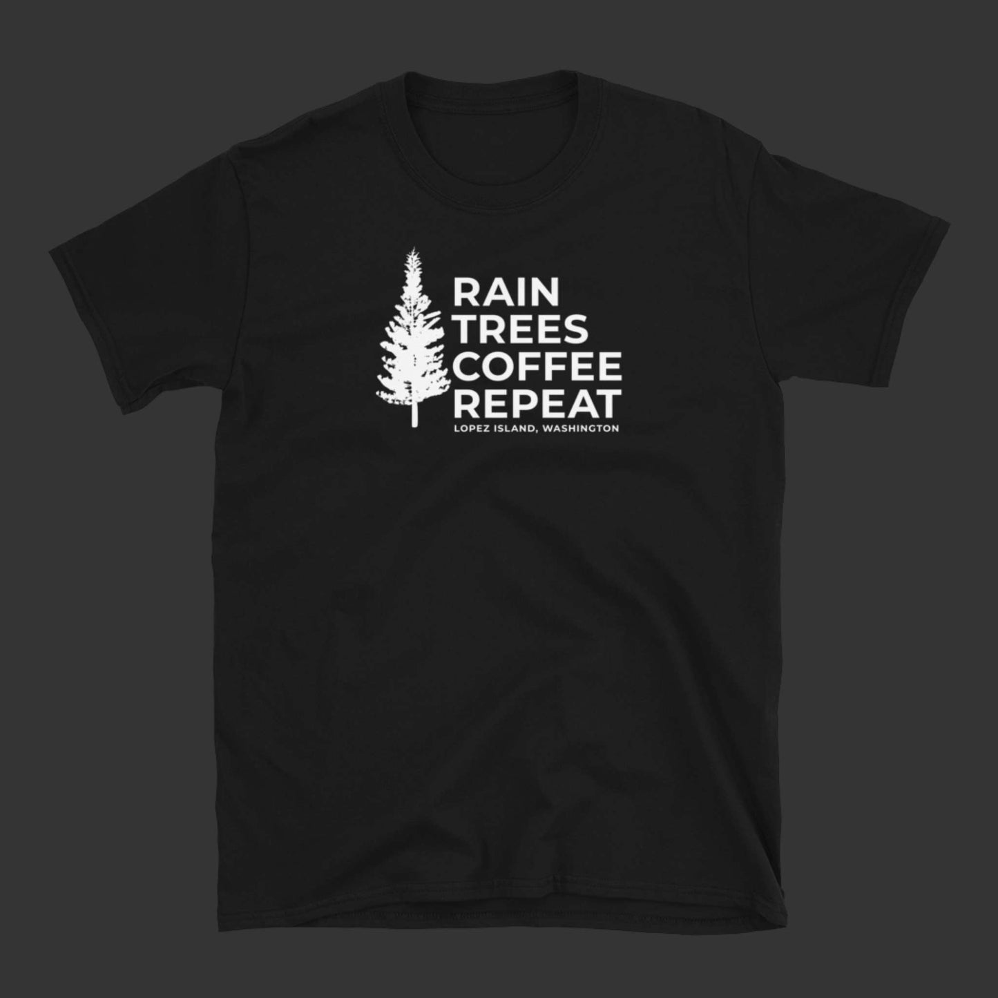 Rain Trees Coffee Repeat Unisex T-Shirt