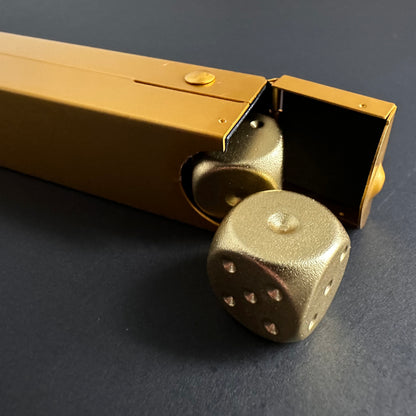 Gold Metal Dice Set with Carrying Case
