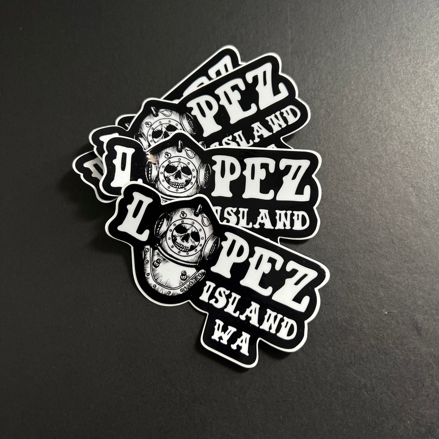 Skull of the Sea Lopez Island, WA Stickers