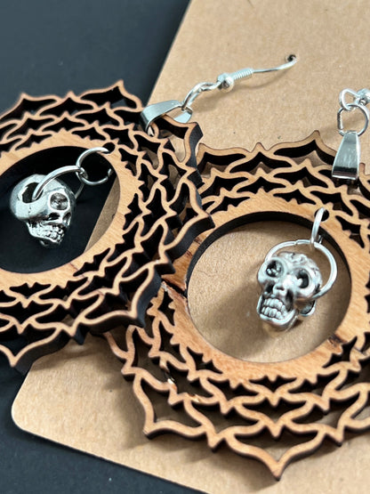 Skull Mandala Dangling Earrings